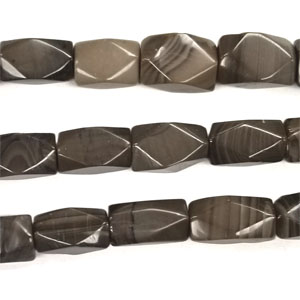 BLACK ZEBRA FACETED CUTTING NUGGET 8X14MM